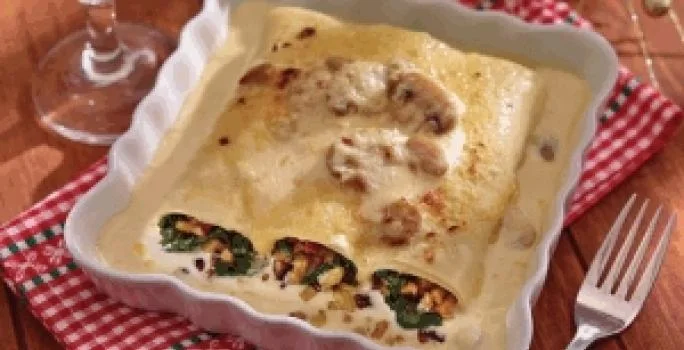 Canelones Vegetarianos con Salsa de Champiñones