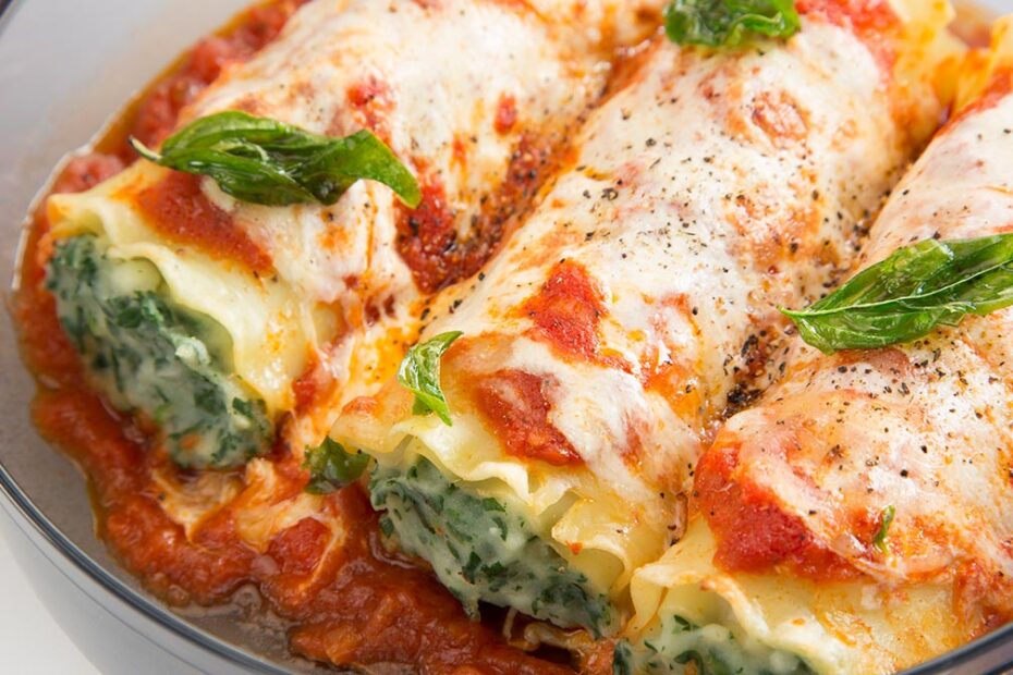 Canelones Caseros de Pollo y Espinaca