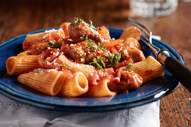 fideos con salchichas italianas