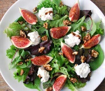 ensaladas de higo y queso de cabra