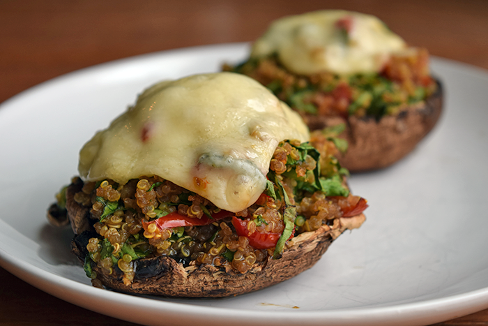 portobello relleno de quinoa