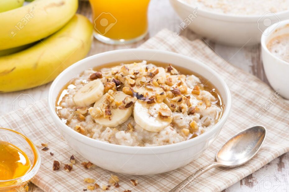 avena con platano y nueces