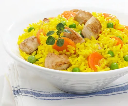 arroz con pollo y azafran