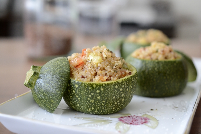 calabacines rellenos de quinoa