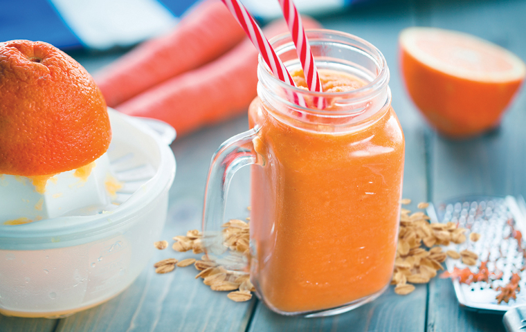 licuado de naranja y zanahoria