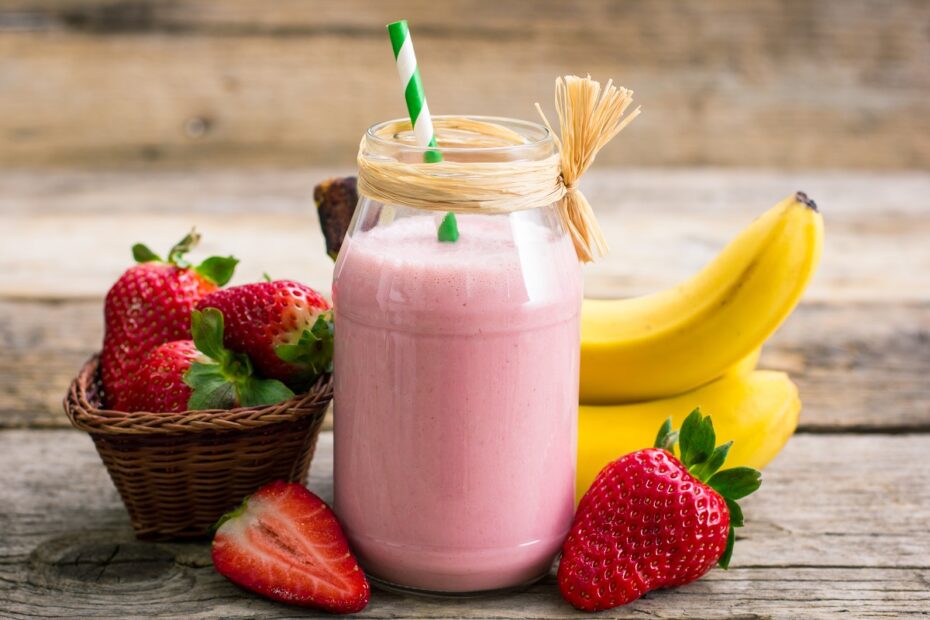 batido de fresa y platano